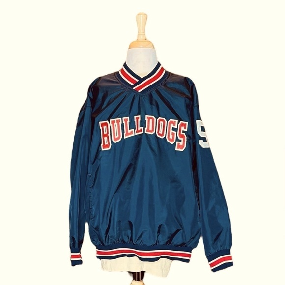 Bulldogs Uniforms Express Unisex Baseball Rain Pullover Windbreaker Size YXL - Picture 2 of 11
